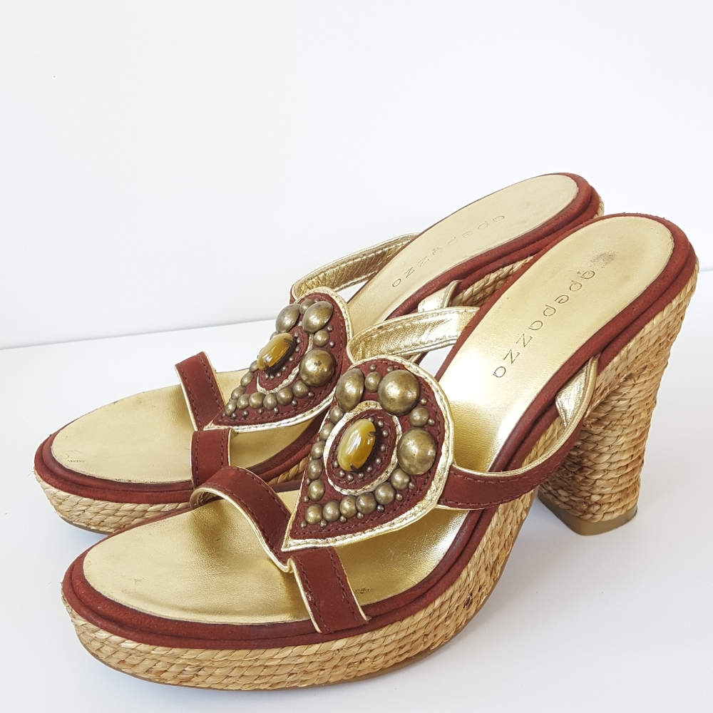 Apepazza Espadrille Sandal Heels Beaded 7